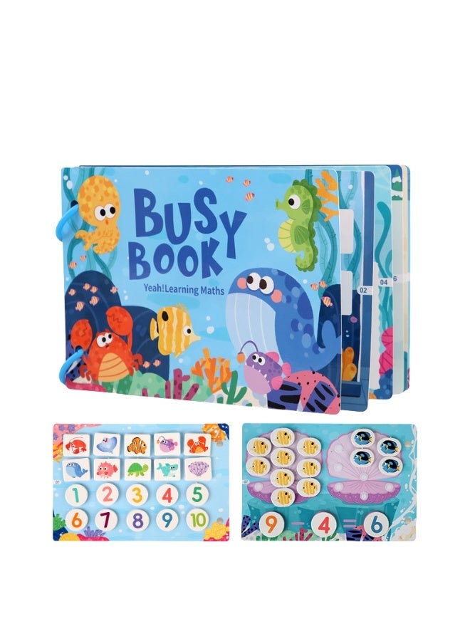 MTL Montessori Busy Book for Babies – Early Learning Quiet Book Educational Matching Toy for Kids (Ocean) - Image 1